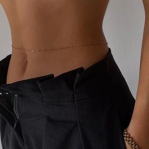 NWT LUV AJ MONDAYS AT TEDDY'S BELLY CHAIN- GOLD
